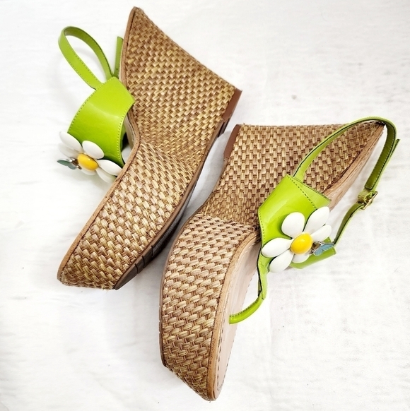 Miss Trish × Target Retro Green Wedge Heeled Sandals 8 - Picture 3 of 7